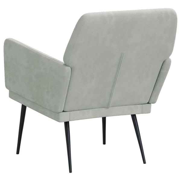 Hellgrauer Samt Sessel 62x79 cm