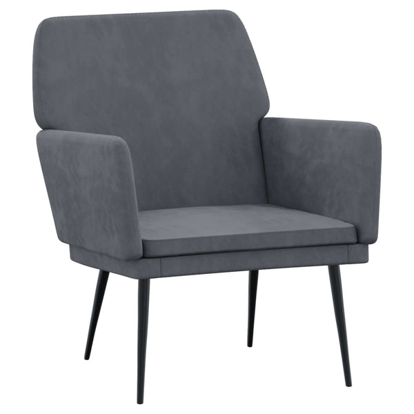 Dunkelgrauer Samt Sessel 62x79 cm