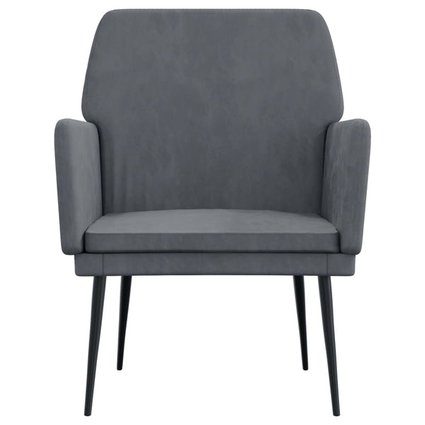 Dunkelgrauer Samt Sessel 62x79 cm