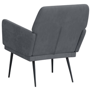 Dunkelgrauer Samt Sessel 62x79 cm
