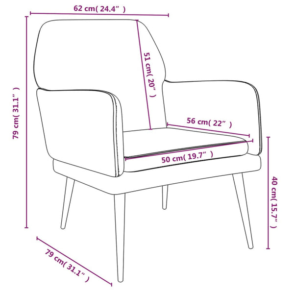 Rosa Samt Sessel 62x79 cm