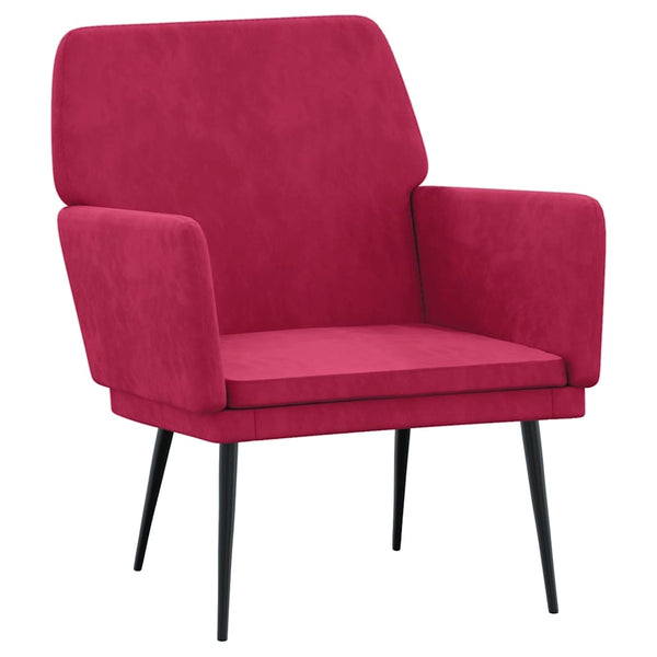Weinroter Samt Sessel 62x79x79 cm