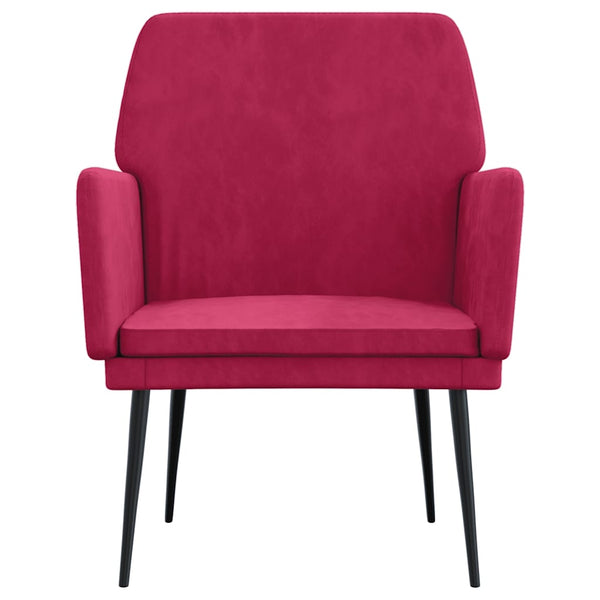 Weinroter Samt Sessel 62x79x79 cm