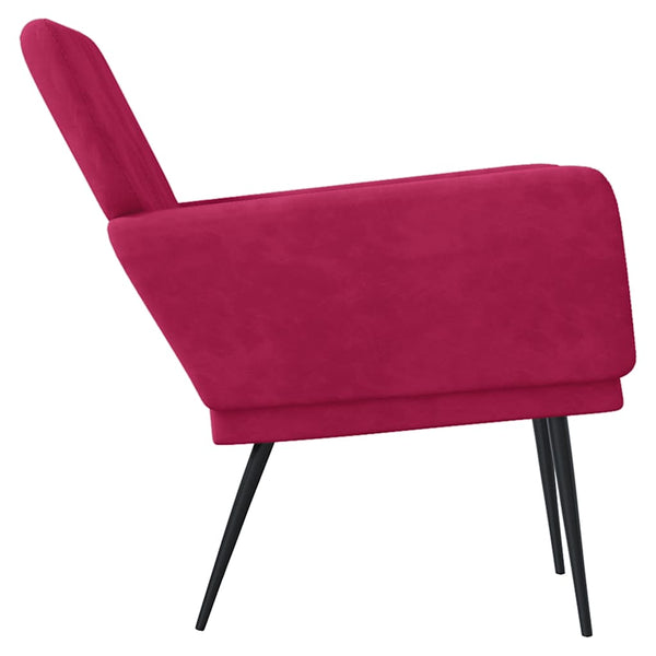 Weinroter Samt Sessel 62x79x79 cm