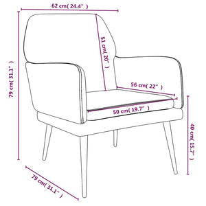 Weinroter Samt Sessel 62x79x79 cm