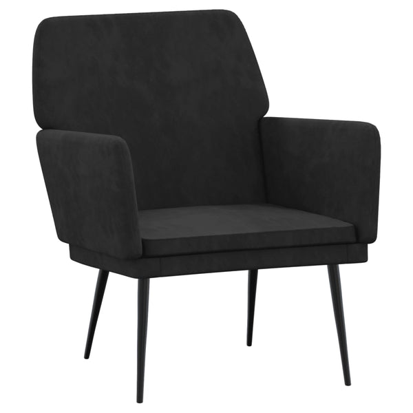 Schwarzer Samt Sessel 62x79x79 cm