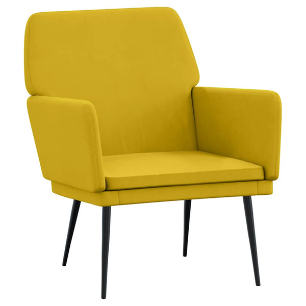 Gelber Samt Sessel 62x79 cm