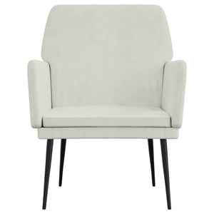 Creme Samt Sessel 62x79 cm