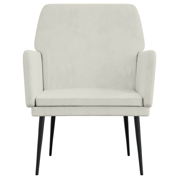 Creme Samt Sessel 62x79 cm