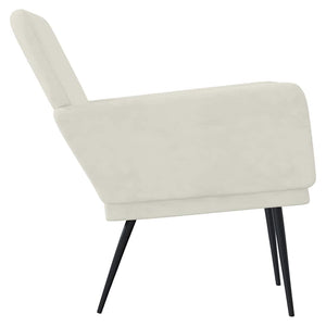 Creme Samt Sessel 62x79 cm