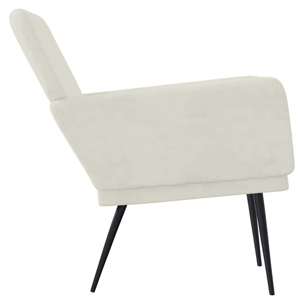 Creme Samt Sessel 62x79 cm