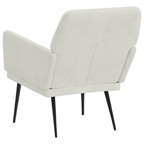 Creme Samt Sessel 62x79 cm