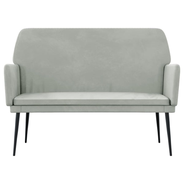 Hellgraue Samt Sitzbank 108 cm