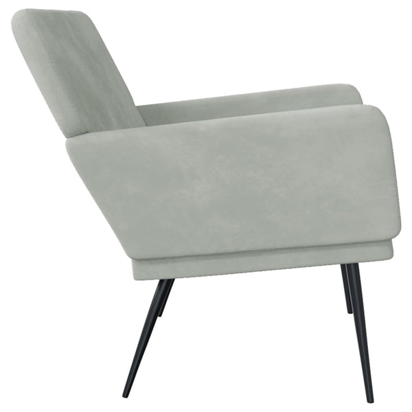 Hellgraue Samt Sitzbank 108 cm