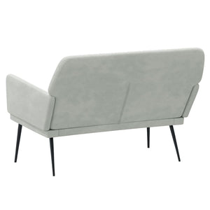 Hellgraue Samt Sitzbank 108 cm