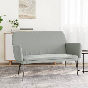 Hellgraue Samt Sitzbank 108 cm