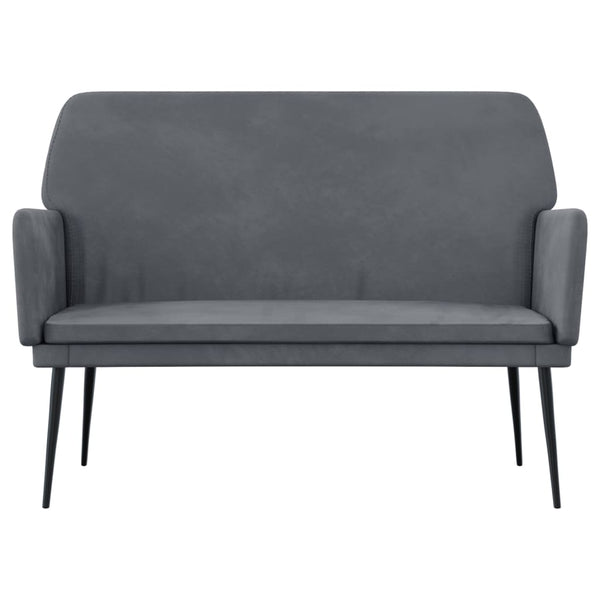 Dunkelgraue Samt Sitzbank 108 cm