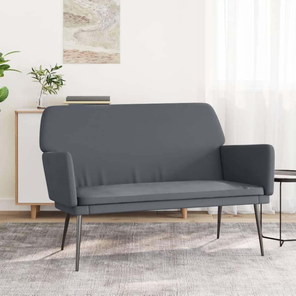 Dunkelgraue Samt Sitzbank 108 cm