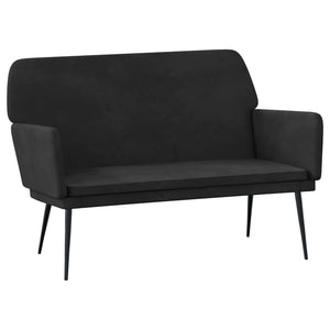 Schwarze Samt Sitzbank 108 cm