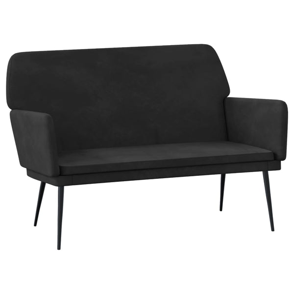 Schwarze Samt Sitzbank 108 cm