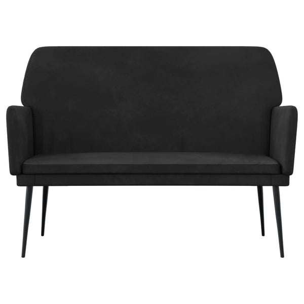Schwarze Samt Sitzbank 108 cm
