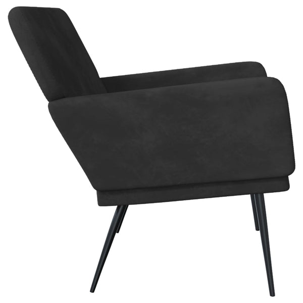 Schwarze Samt Sitzbank 108 cm