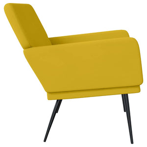 Gelbe Samt Sitzbank 108 cm