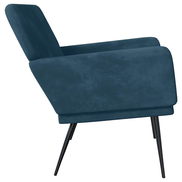 Blaue Samt Sitzbank 108 cm