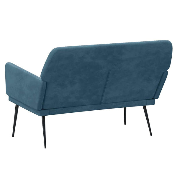 Blaue Samt Sitzbank 108 cm