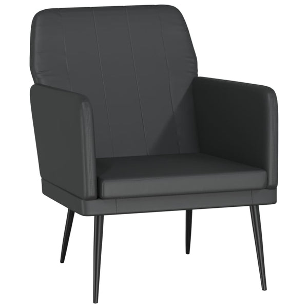 Schwarzer Kunstleder Sessel 61x78x80 cm