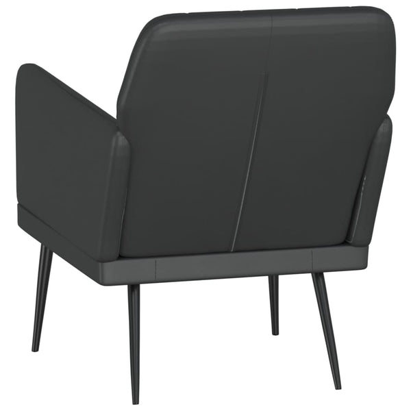 Schwarzer Kunstleder Sessel 61x78x80 cm