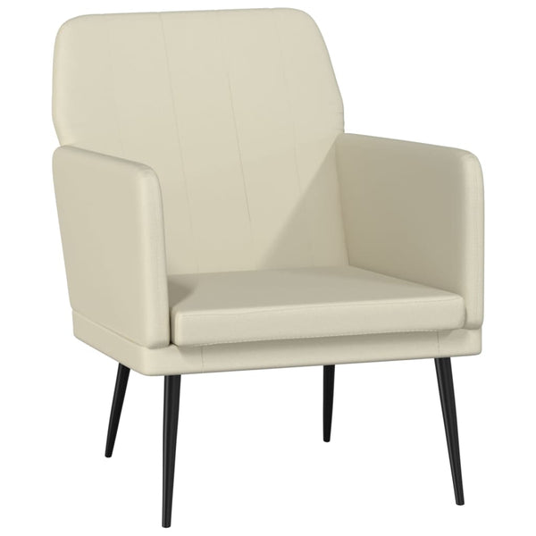 Sessel Creme Kunstleder 61x78x80 cm