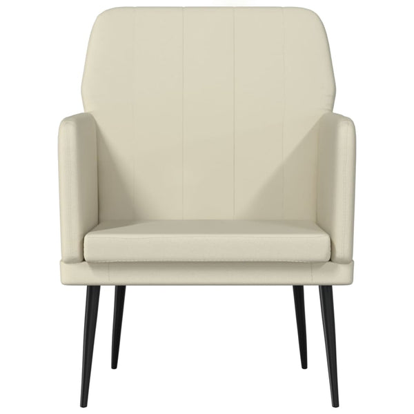 Sessel Creme Kunstleder 61x78x80 cm