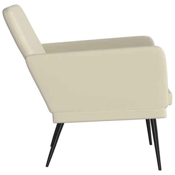Sessel Creme Kunstleder 61x78x80 cm