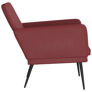 Weinroter Sessel Kunstleder 61x78x80 cm