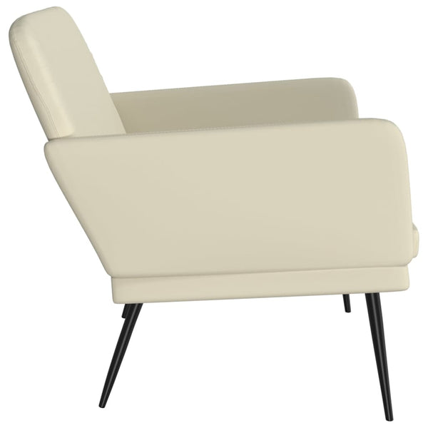 Creme Kunstleder Sitzbank, 107 cm