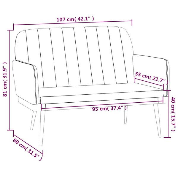 Graue Kunstleder Sitzbank 107 cm