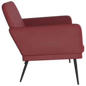 Weinrote Kunstleder Sitzbank, 107 cm