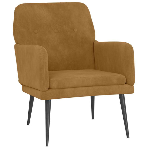 Brauner Samt Sessel 62x79 cm