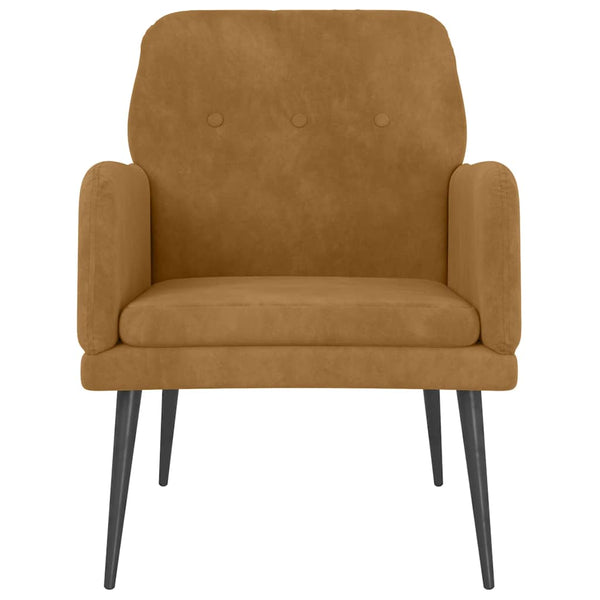 Brauner Samt Sessel 62x79 cm
