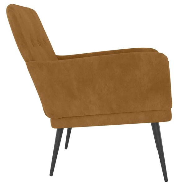 Brauner Samt Sessel 62x79 cm