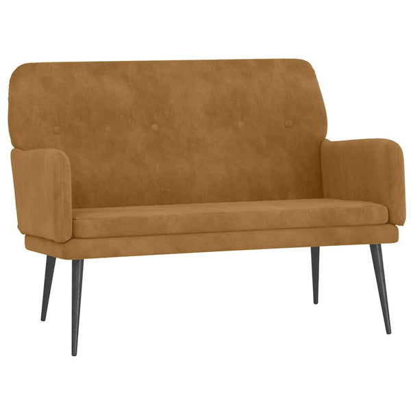 Braune Samt Sitzbank 108 cm