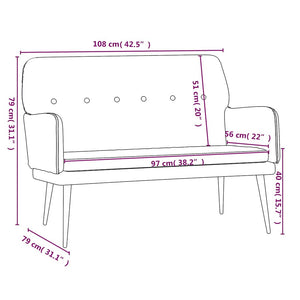 Braune Samt Sitzbank 108 cm