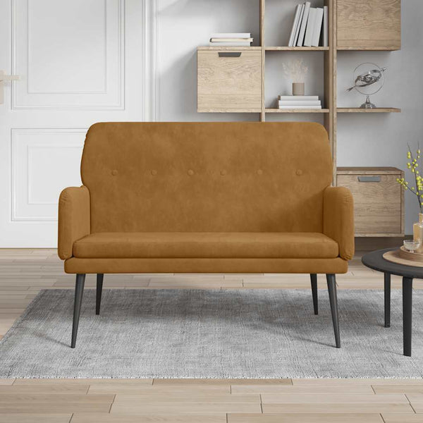 Braune Samt Sitzbank 108 cm