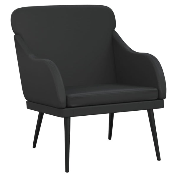 Schwarzer Kunstleder Sessel 63x76x80 cm