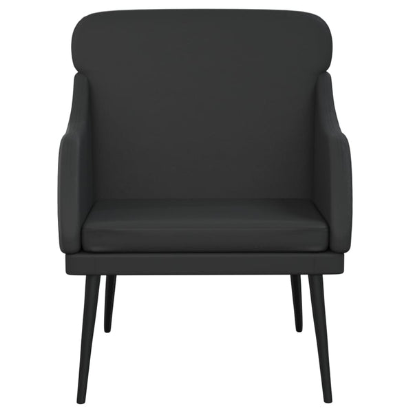 Schwarzer Kunstleder Sessel 63x76x80 cm