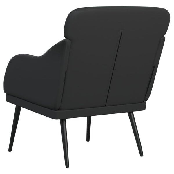 Schwarzer Kunstleder Sessel 63x76x80 cm