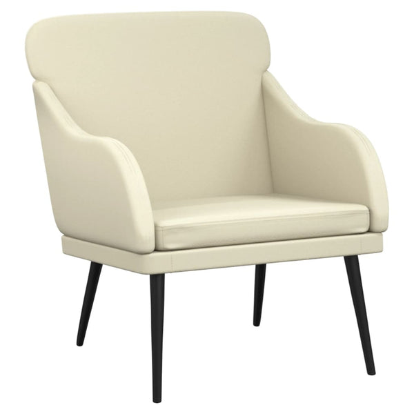 Sessel Creme Kunstleder 63x76x80 cm