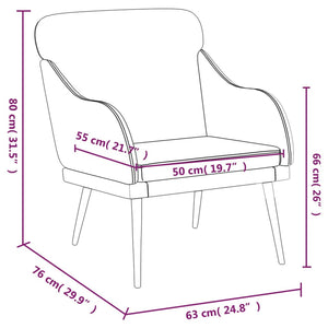 Sessel Creme Kunstleder 63x76x80 cm