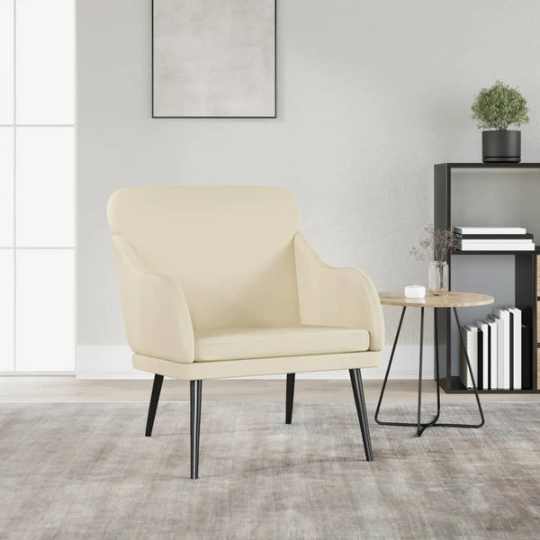 Sessel Creme Kunstleder 63x76x80 cm